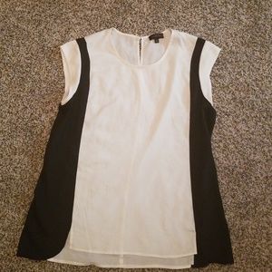 Cream and black silky shell